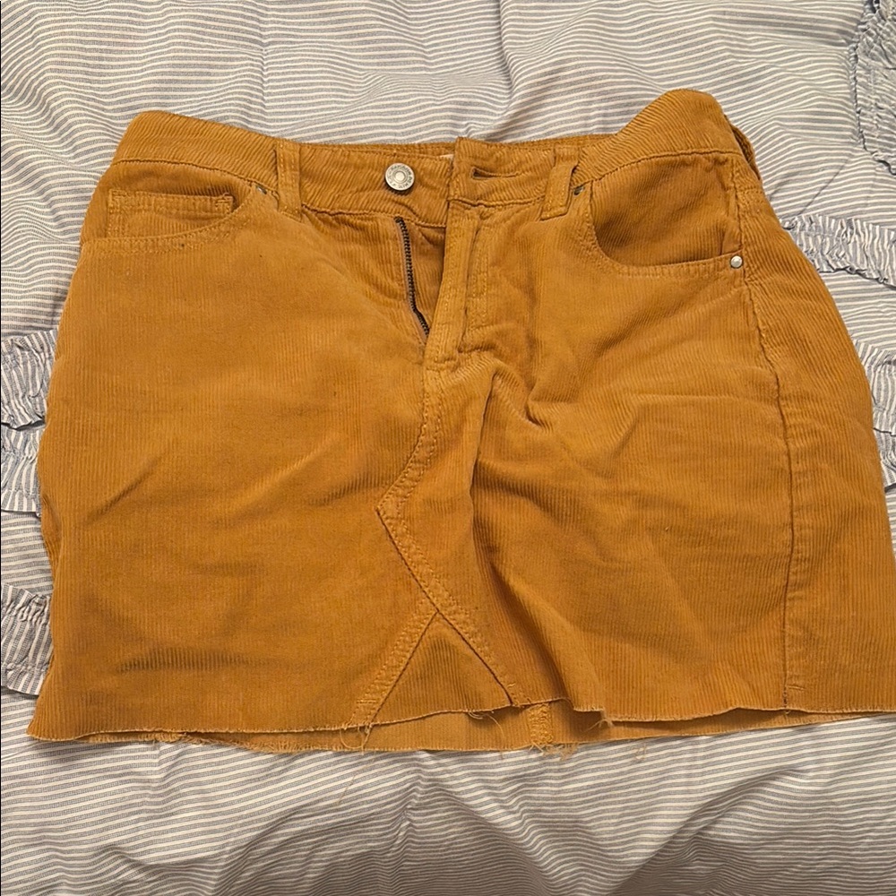 PacSun Golden Corduroy Skirt